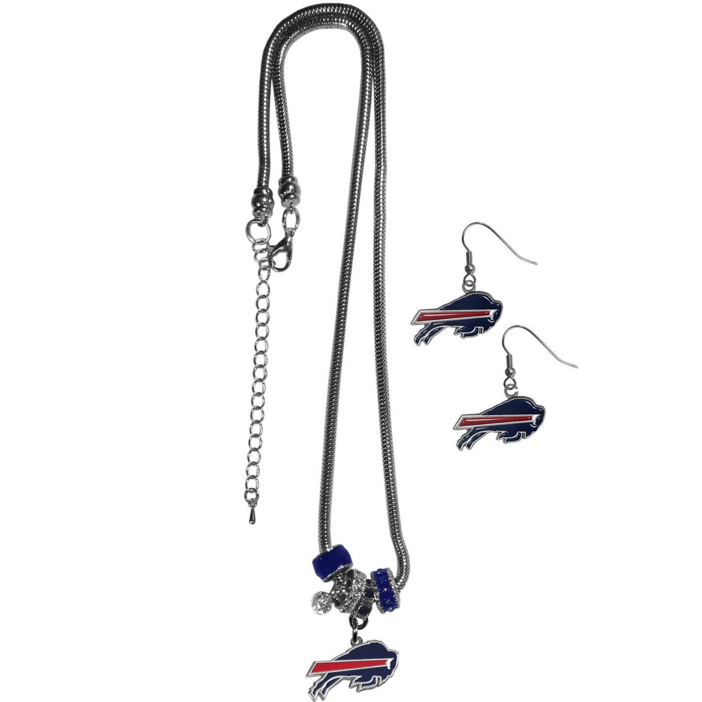 Buffalo Bills NFL Game Day Necklace and Earrings - Silver