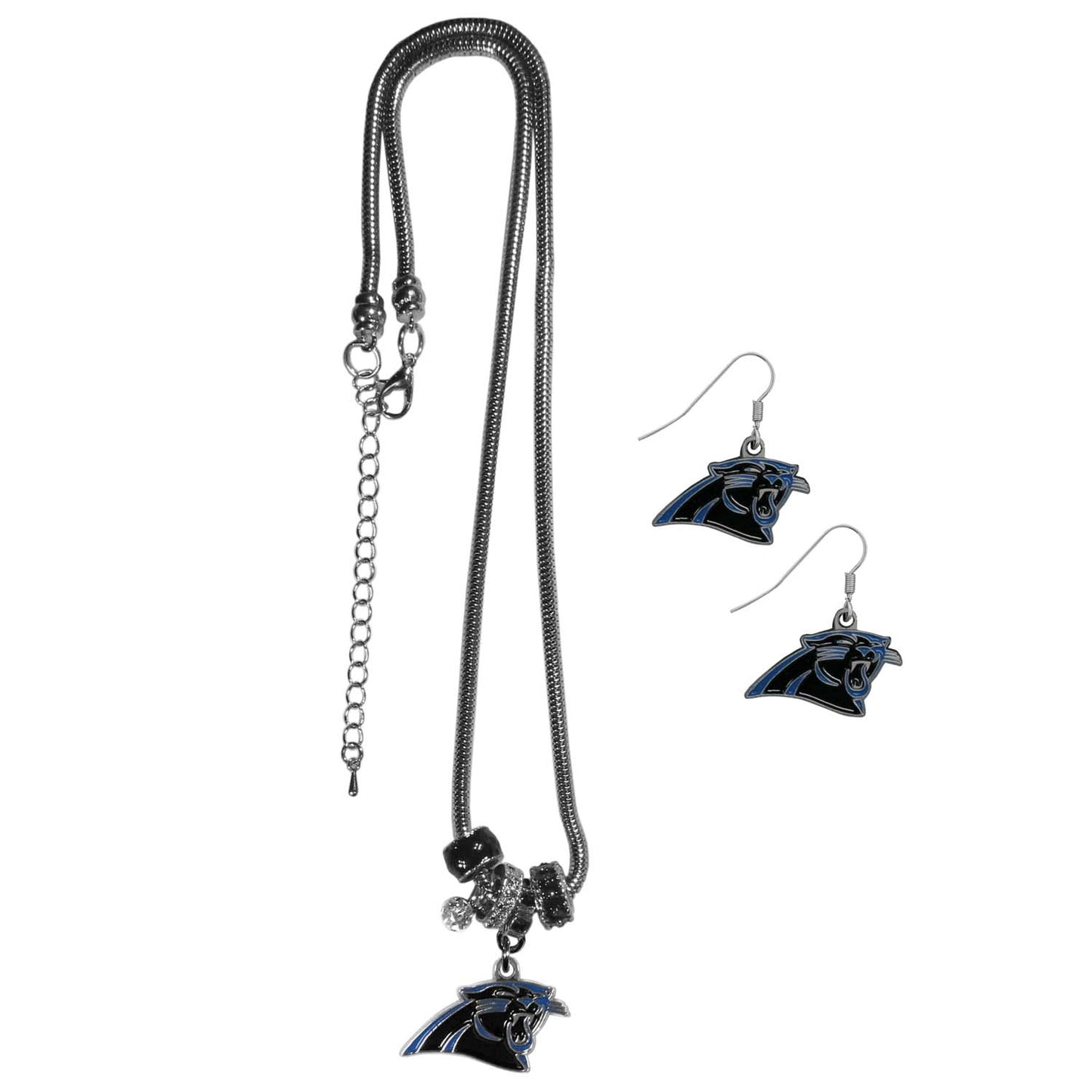 Carolina Panthers NFL Game Day Necklace and Earrings - Silver