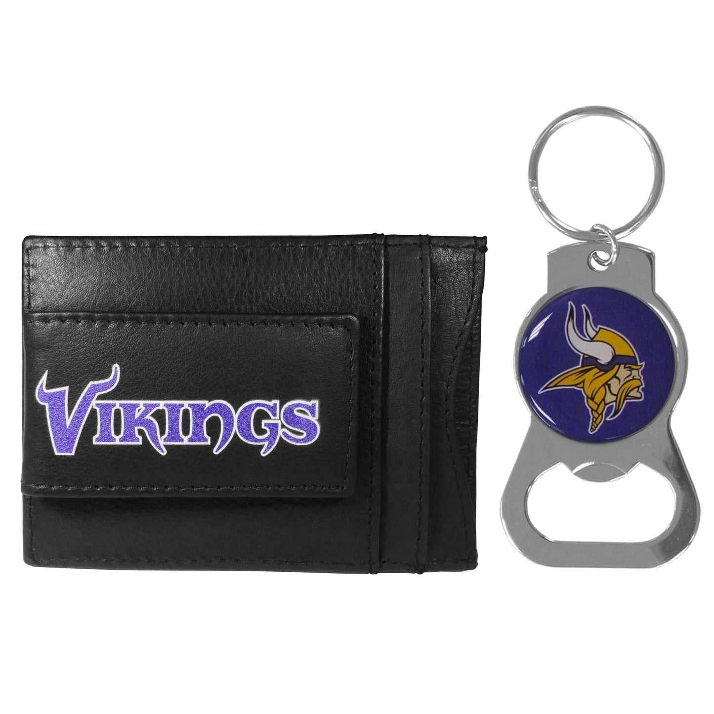 Minnesota Vikings NFL Bottle Opener Keychain Bundle - Black