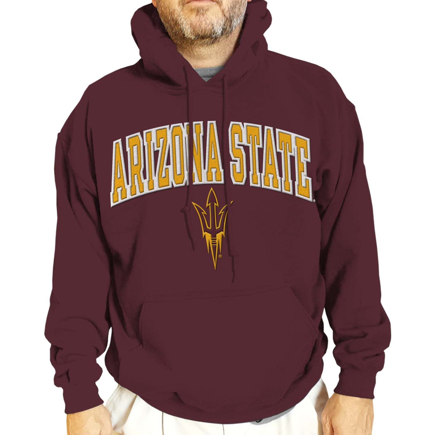 Arizona State Sun Devils NCAA Adult Tackle Twill Hooded Sweatshirt - Maroon