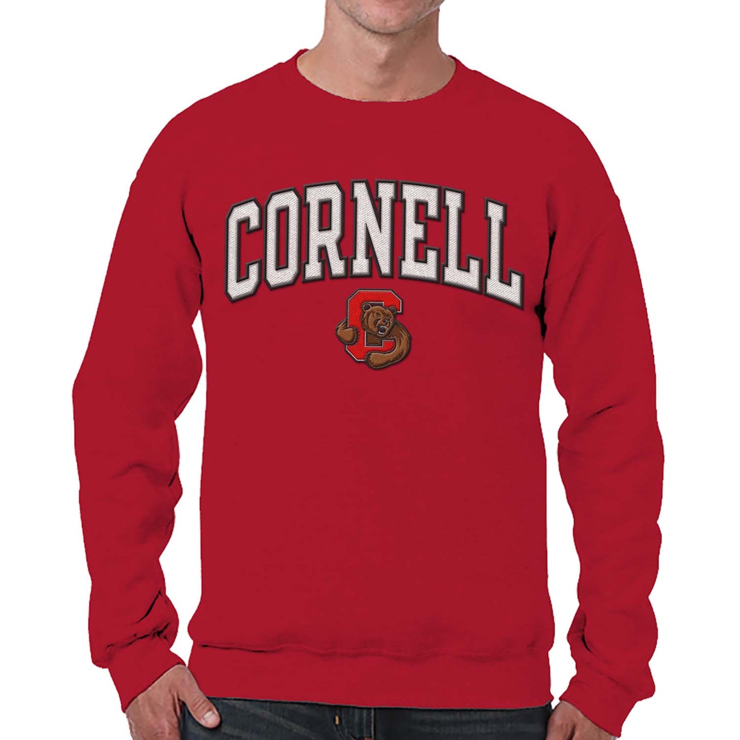 Cornell Big Red NCAA Adult Tackle Twill Crewneck Sweatshirt - Red