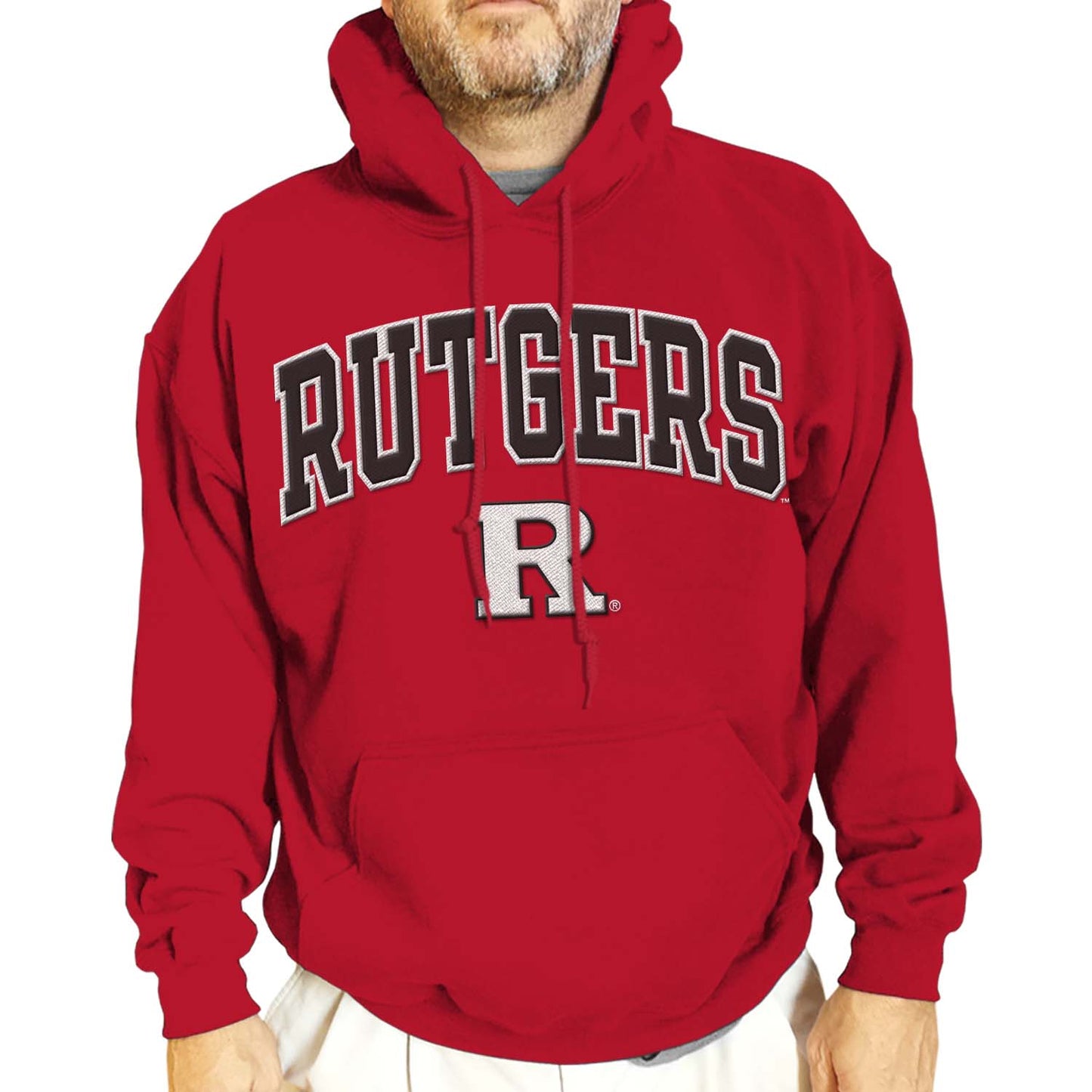 Rutgers Scarlet Knights NCAA Adult Tackle Twill Hooded Sweatshirt - Red
