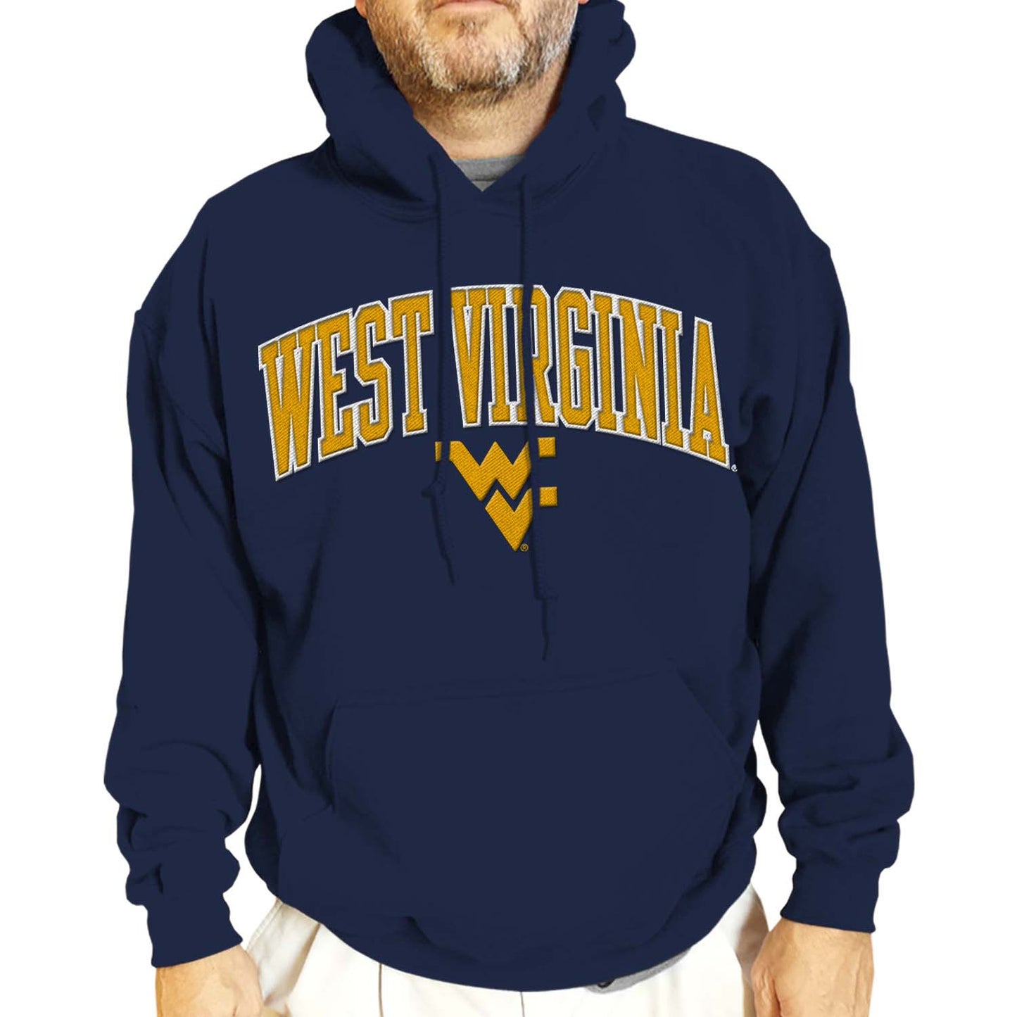 West Virginia Mountaineers NCAA Adult Tackle Twill Hooded Sweatshirt - Navy