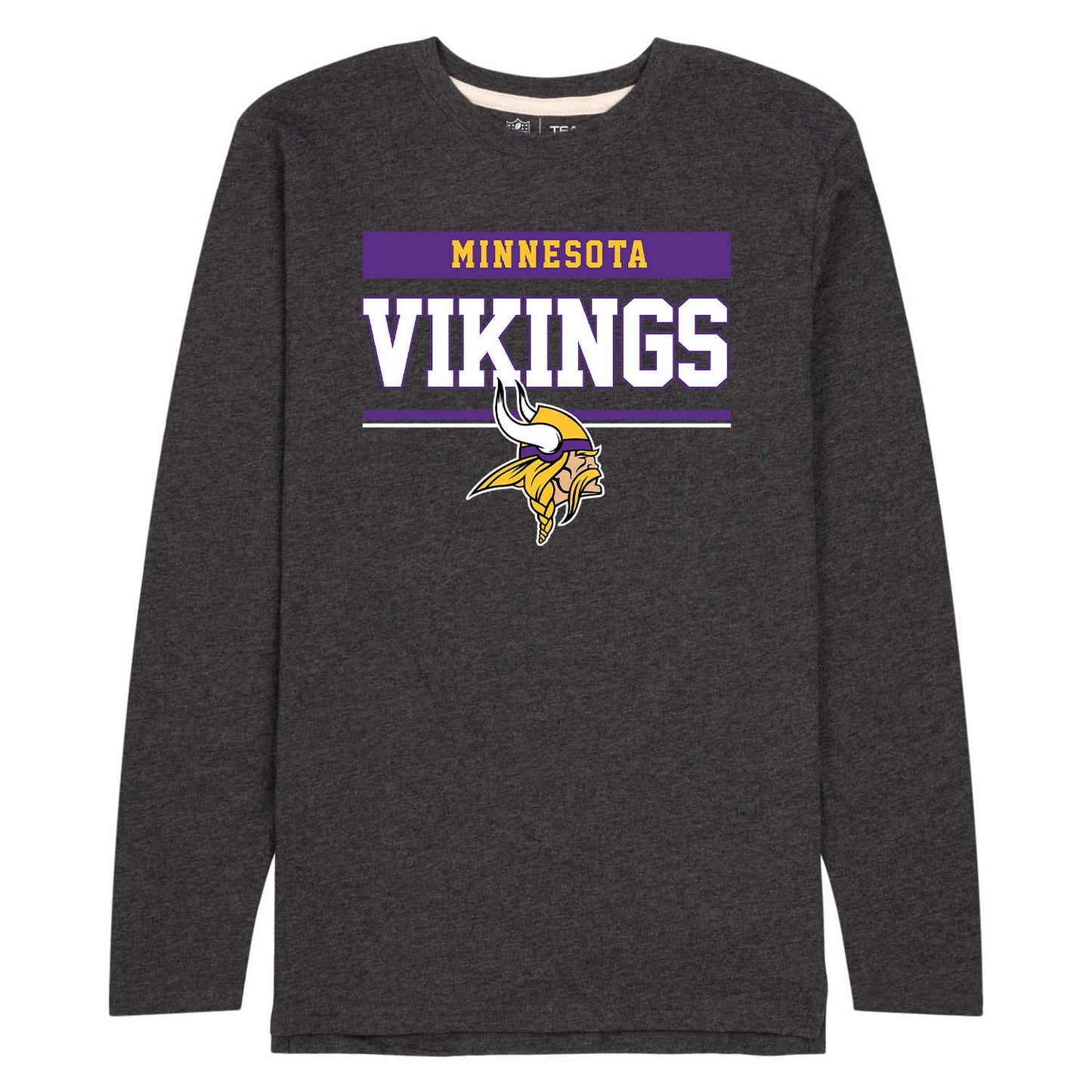 Minnesota Vikings NFL Adult Charcoal Long Sleeve T Shirt - Charcoal