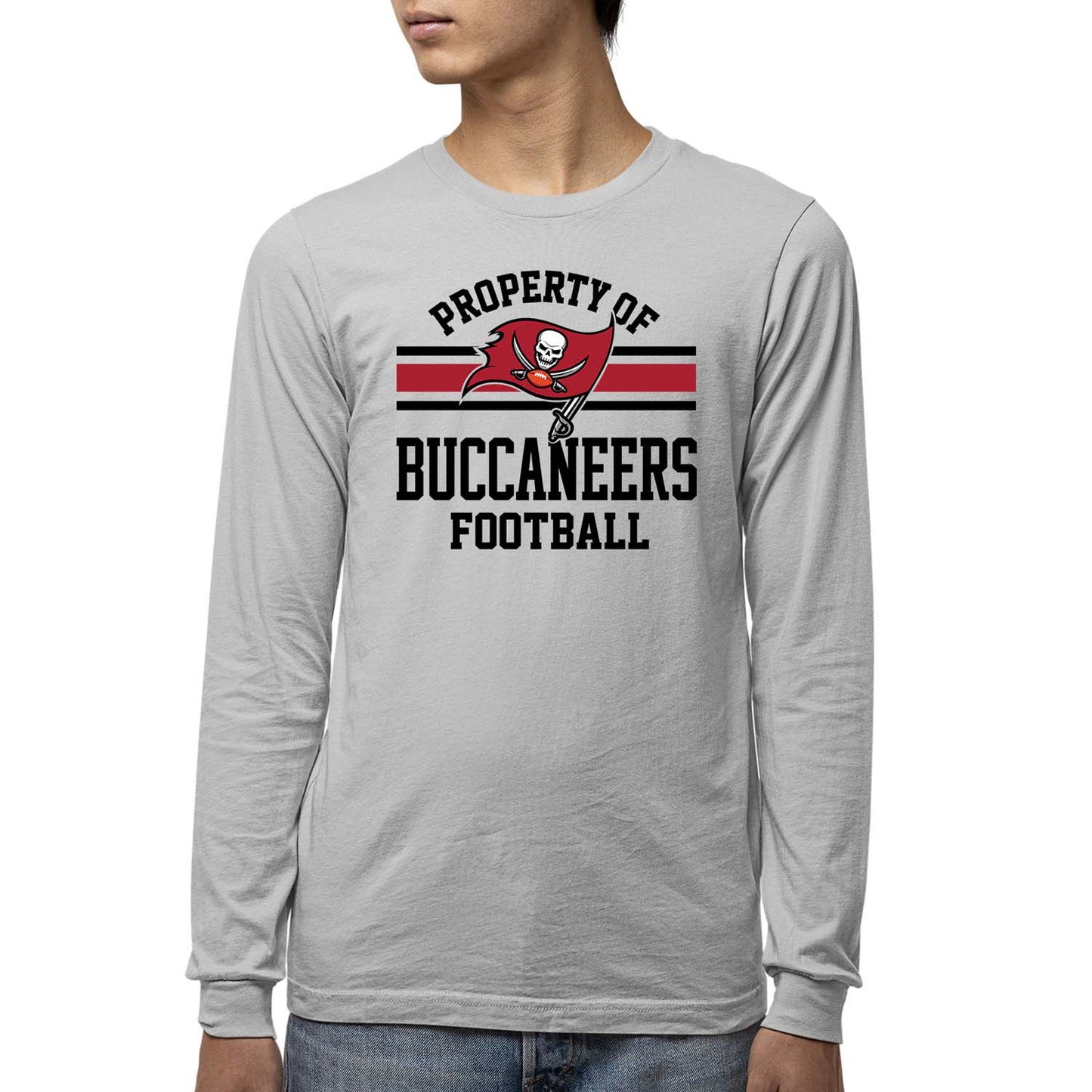 Tampa Bay Buccaneers NFL Youth Property Of Long Sleeve Lightweight T Shirt - Sport Gray
