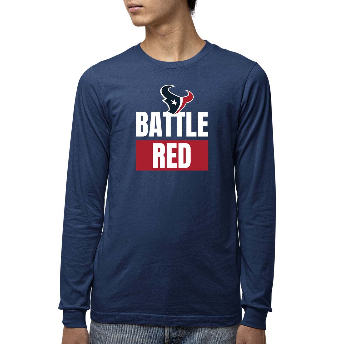 Houston Texans NFL Youth Team Slogan Long Sleeve Shirt - Navy