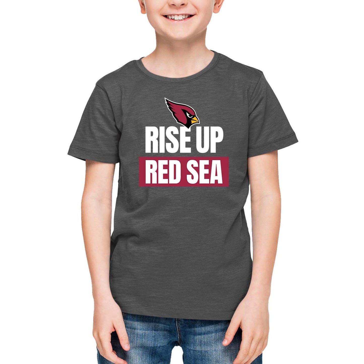 Arizona Cardinals NFL Youth Team Slogan Short Sleeve Lightweight T Shirt - Charcoal