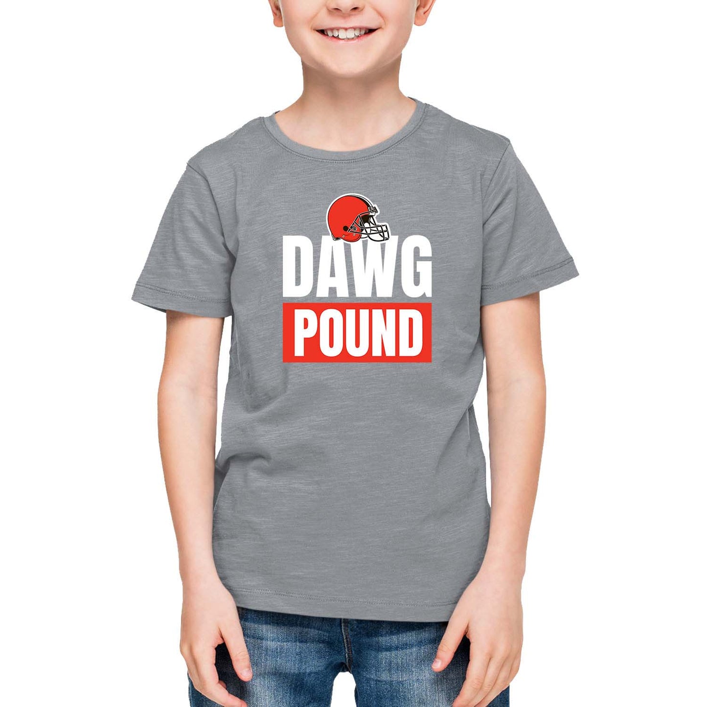 Cleveland Browns NFL Youth Team Slogan Short Sleeve Lightweight T Shirt - Gray