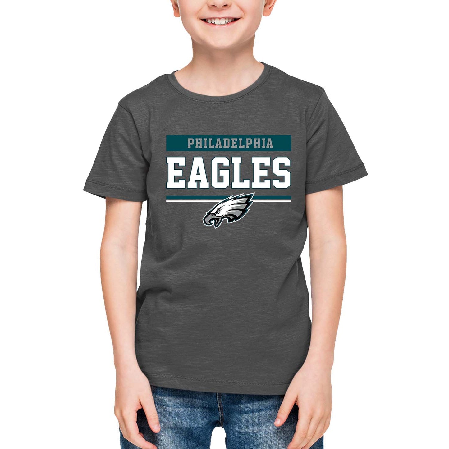 Philadelphia Eagles NFL Youth Short Sleeve Charcoal T Shirt - Charcoal