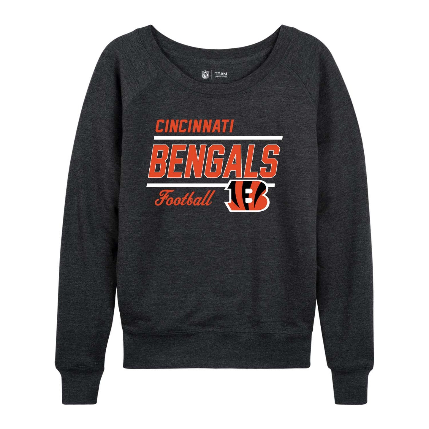 Cincinnati Bengals NFL Womens Crew Neck Light Weight - Charcoal