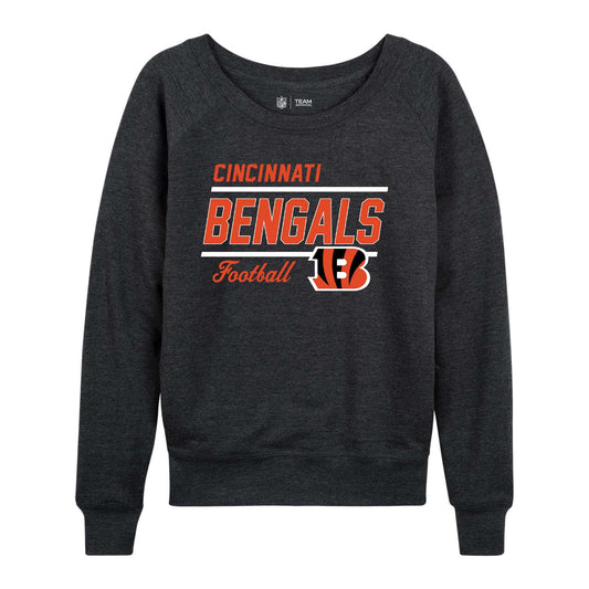 Cincinnati Bengals NFL Womens Crew Neck Light Weight - Charcoal