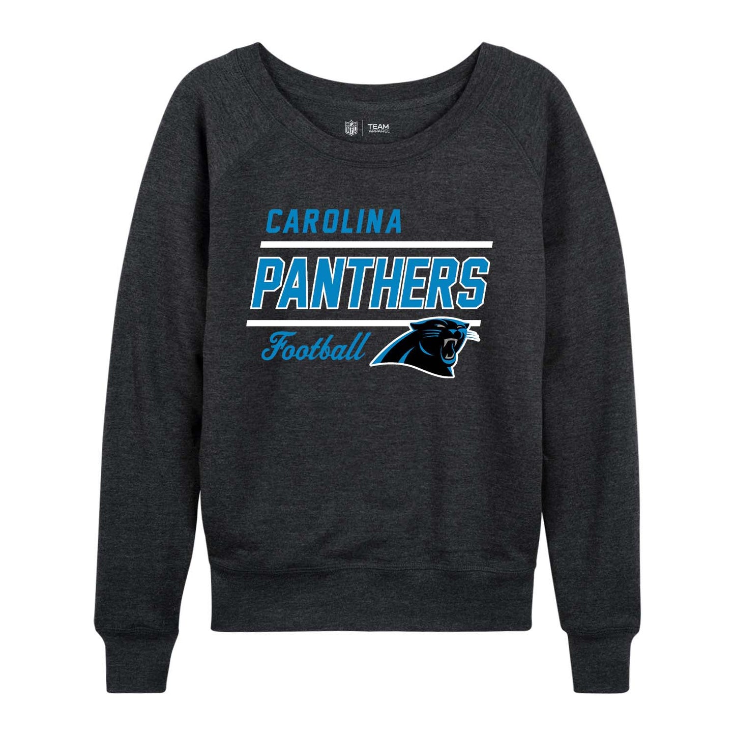Carolina Panthers NFL Womens Crew Neck Light Weight - Charcoal