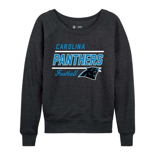 Carolina Panthers NFL Womens Crew Neck Light Weight - Charcoal