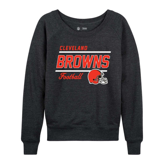 Cleveland Browns NFL Womens Crew Neck Light Weight - Charcoal