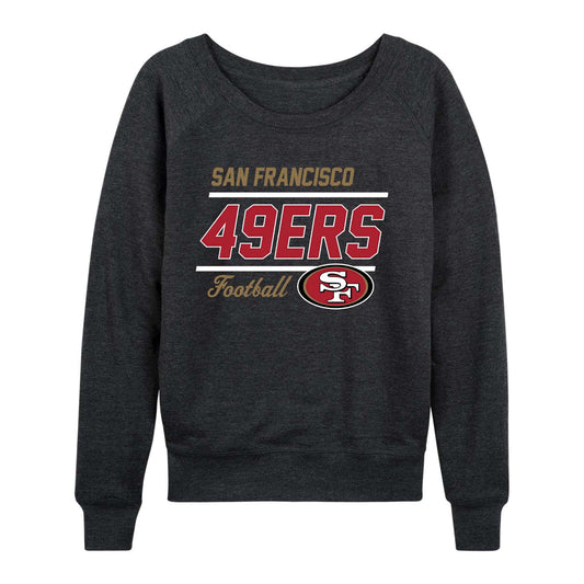 San Francisco 49ers NFL Womens Crew Neck Light Weight - Charcoal