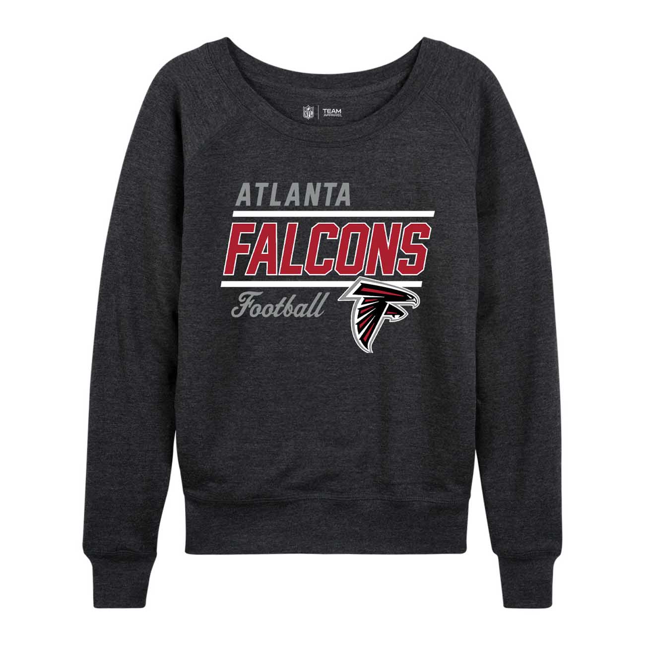 Atlanta Falcons NFL Womens Crew Neck Light Weight - Charcoal