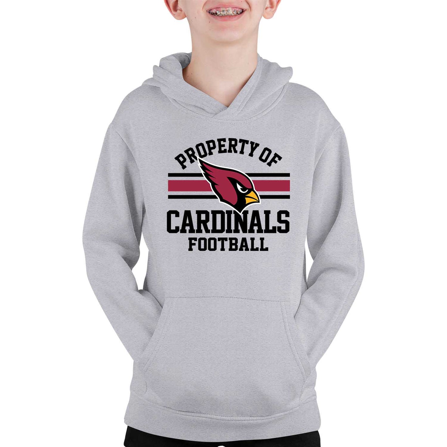 Arizona Cardinals NFL Youth Property Of Hooded Sweatshirt - Sport Gray