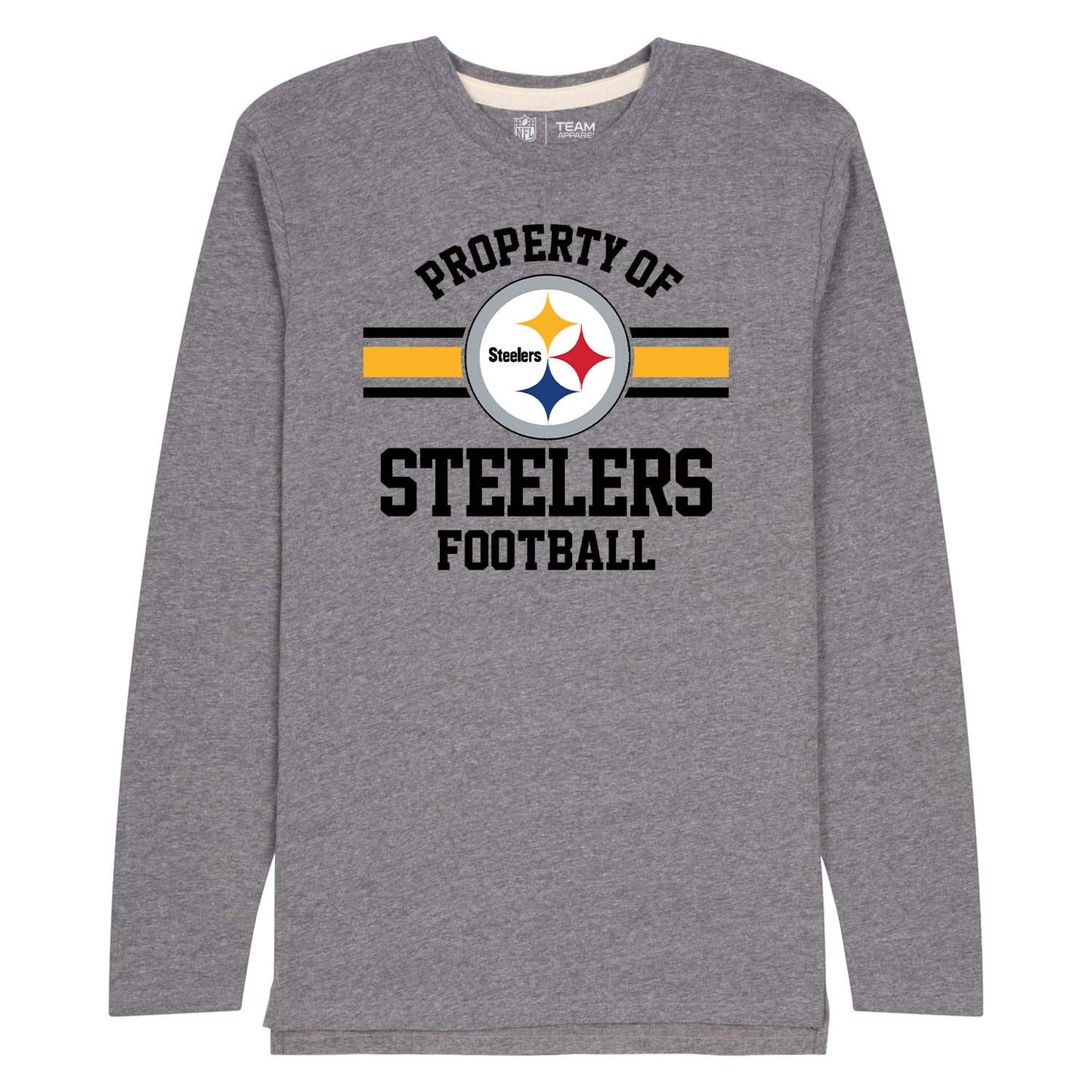 Pittsburgh Steelers NFL Adult Property Of Long SleeveT Shirt - Sport Gray