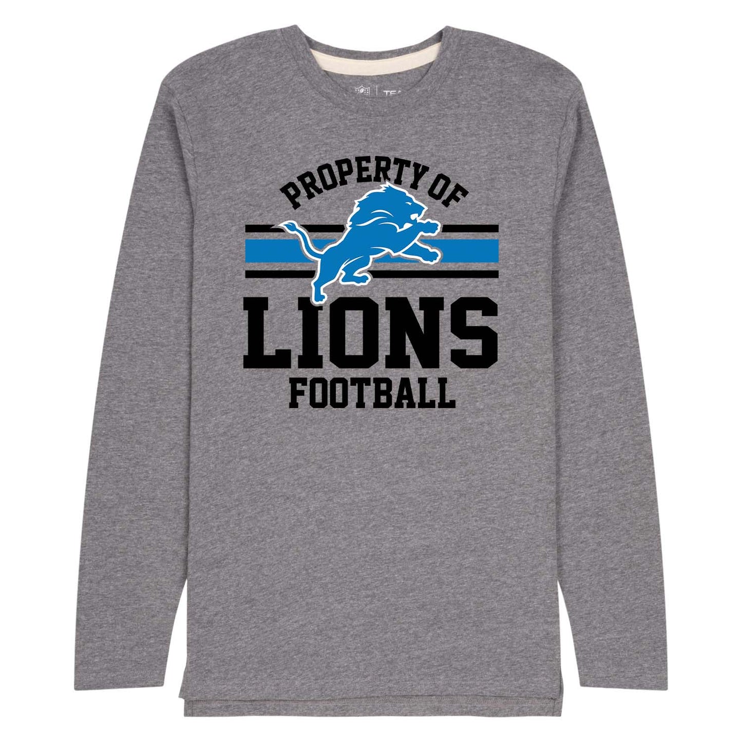 Detroit Lions NFL Adult Property Of Long SleeveT Shirt - Sport Gray