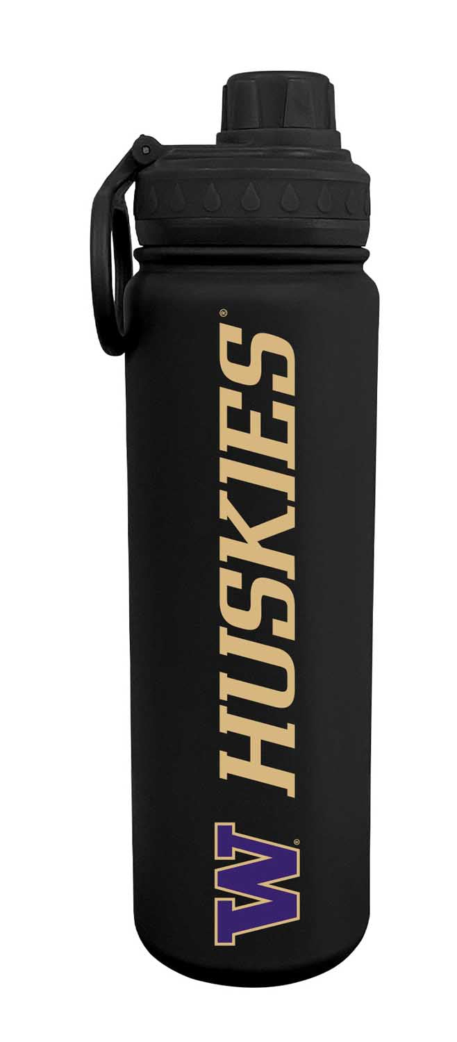 Washington Huskies NCAA Stainless Steel Water Bottle - Black