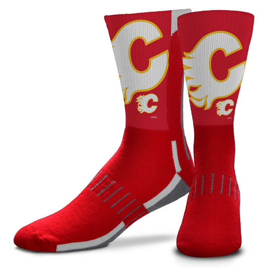 Calgary Flames Adult NHL Zoom Curve Team Crew Socks - Red