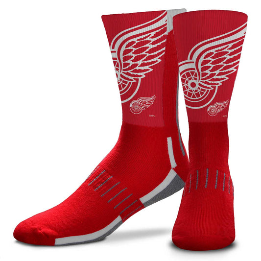 Detroit Red Wings Adult NHL Zoom Curve Team Crew Socks - Red