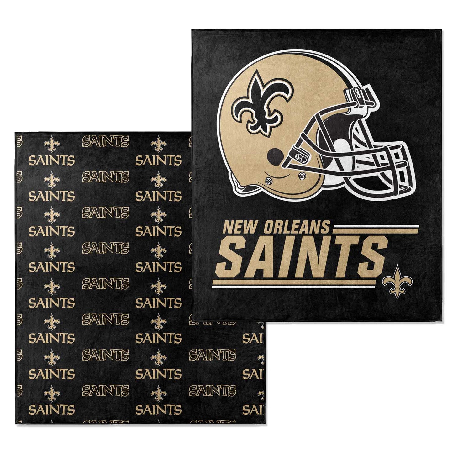 New Orleans Saints NFL Double Sided Blanket - Black