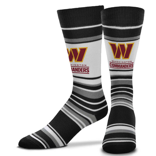 Washington Commanders NFL Adult Striped Dress Socks - Black