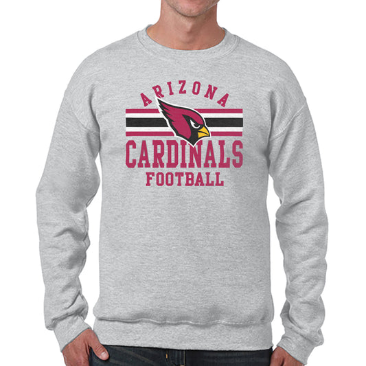 Arizona Cardinals NFL Team Stripe Crew Sweatshirt - Sport Gray