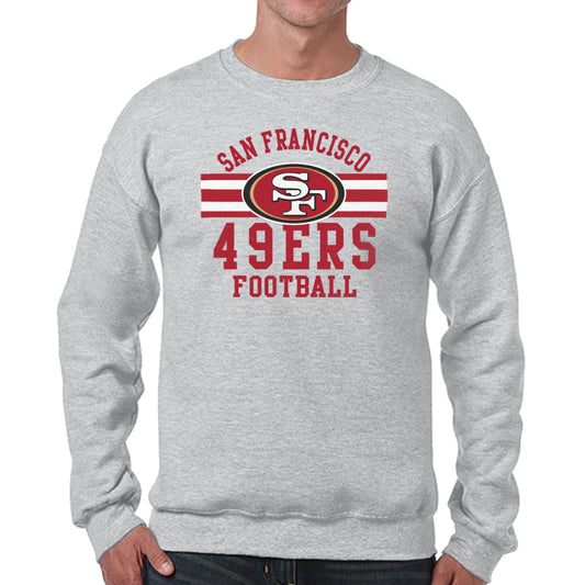 San Francisco 49ers NFL Team Stripe Crew Sweatshirt - Sport Gray