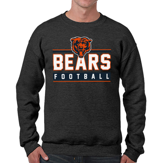 Chicago Bears NFL Adult True Fan Crewneck Sweatshirt - Charcoal