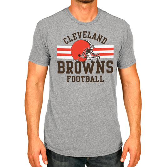 Cleveland Browns NFL Adult Short Sleeve Team Stripe Tee - Sport Gray