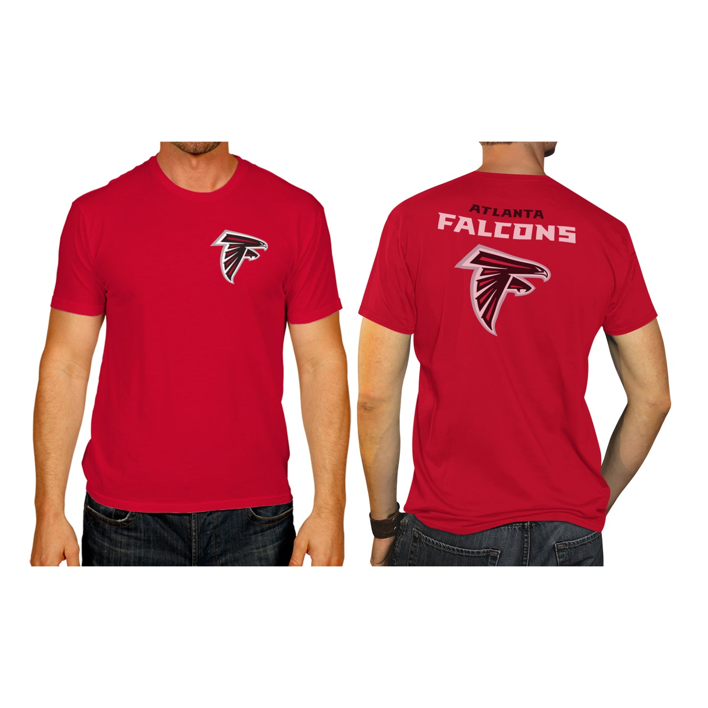 Atlanta Falcons NFL Pro Football Final Countdown Adult Cotton-Poly Short Sleeved T-Shirt For Men & Women - Red