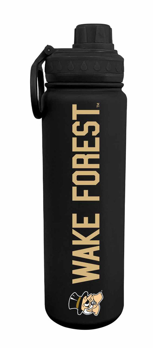 Wake Forest Demon Deacons NCAA Stainless Steel Water Bottle - Black
