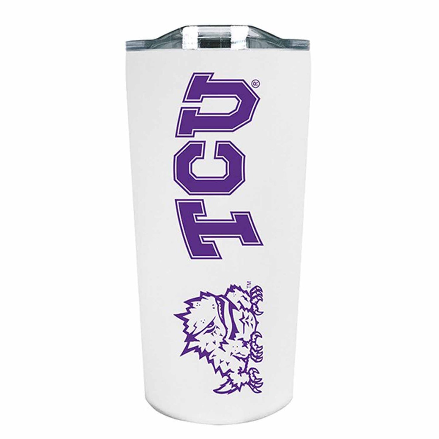 TCU Horned Frogs NCAA Stainless Steel Tumbler perfect for Gameday - White