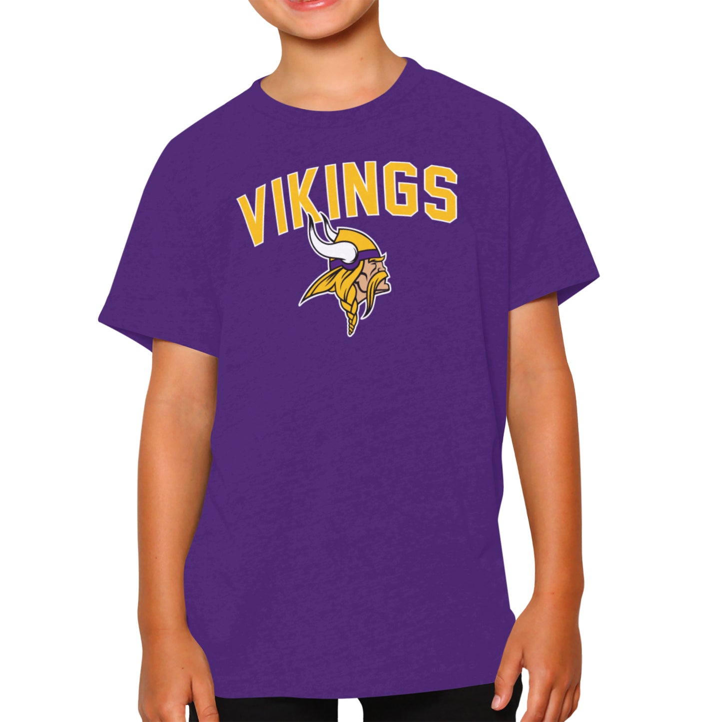 Minnesota Vikings NFL Youth Home Team Tee- Youth Pro Football T-Shirt For Boys & Girls Kids clothes - Purple