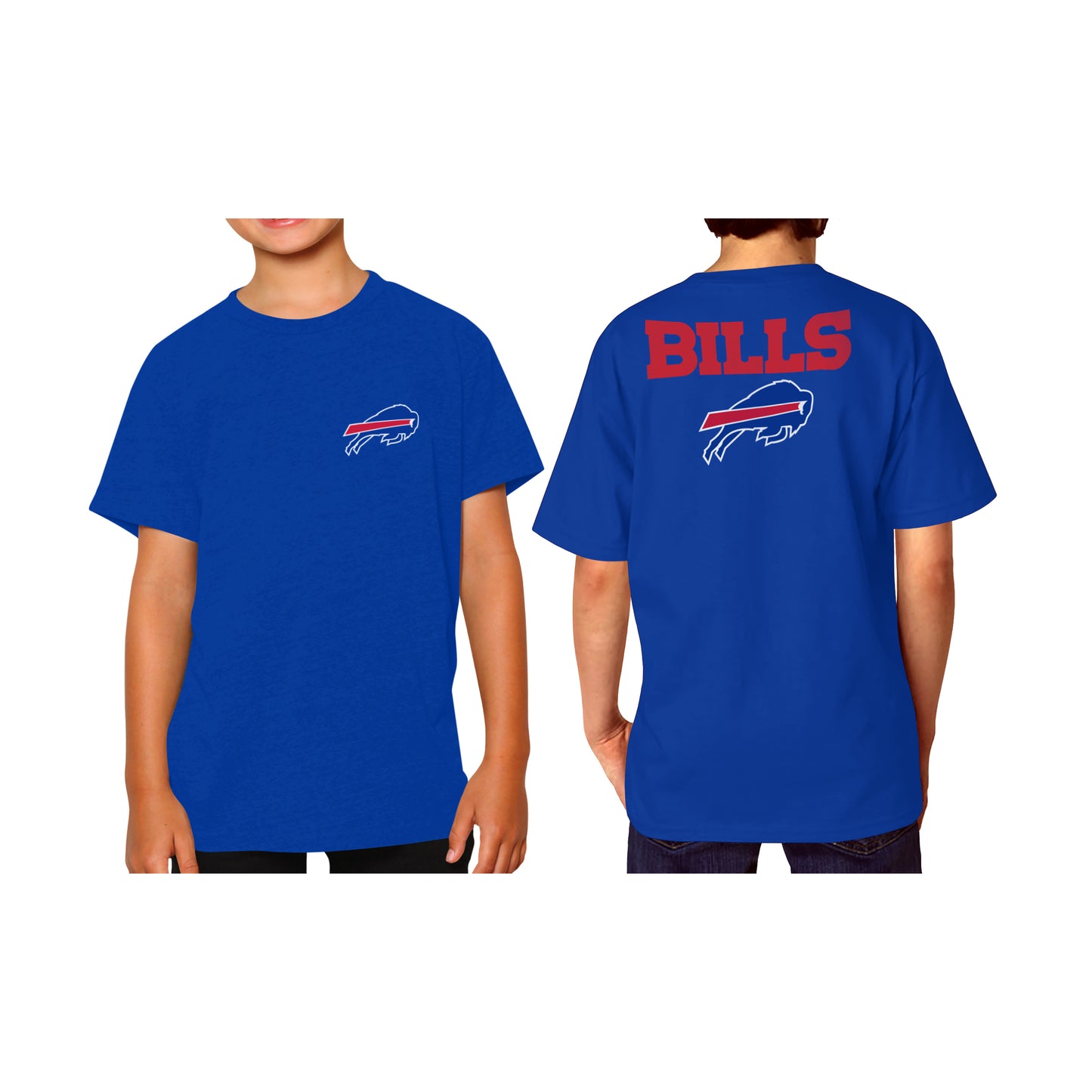 Buffalo Bills Team Fan Apparel NFL Youth Final Countdown Tee- Pro Football T-Shirt For Boys & Girls - Royal