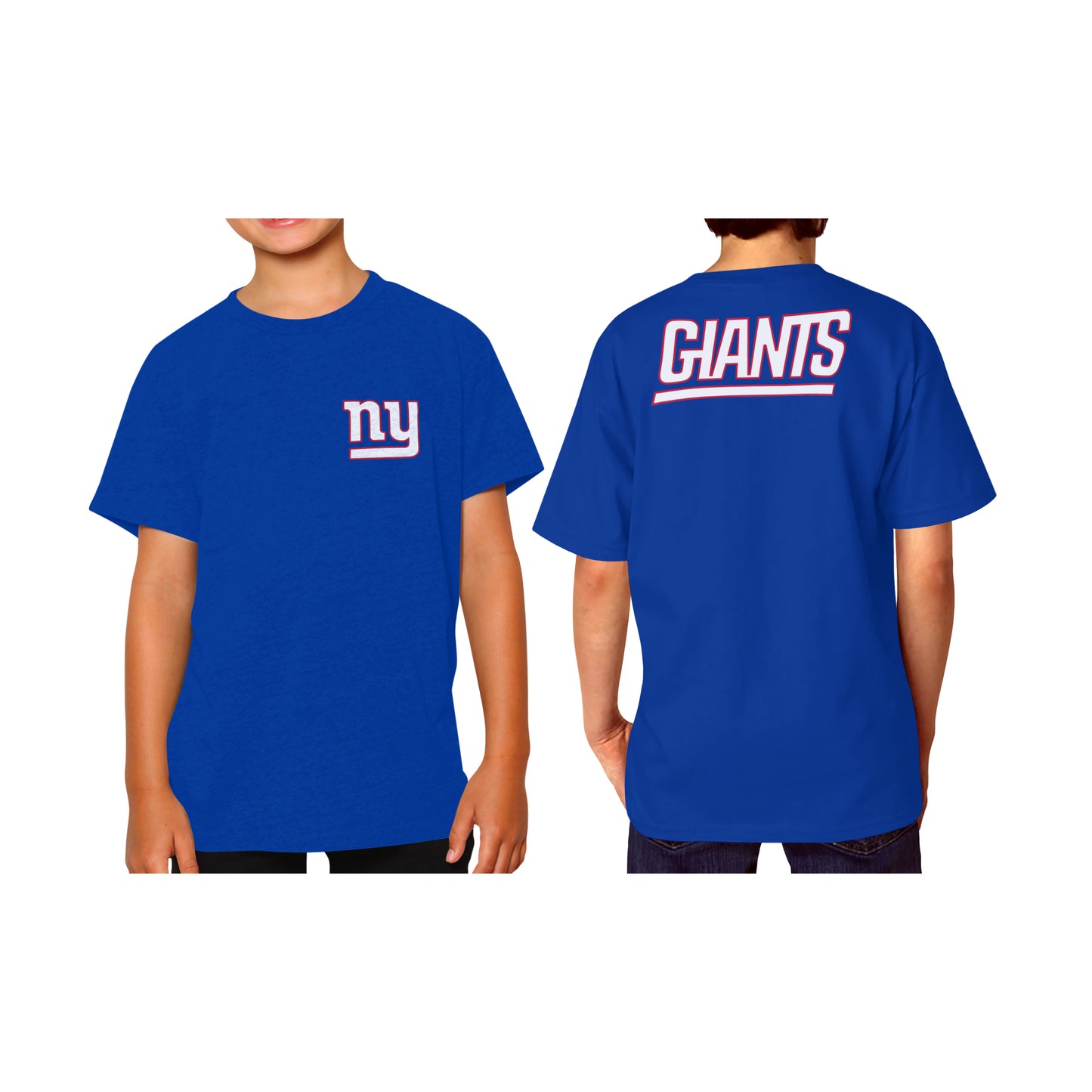 New York Giants Team Fan Apparel NFL Youth Final Countdown Tee- Pro Football T-Shirt For Boys & Girls - Royal