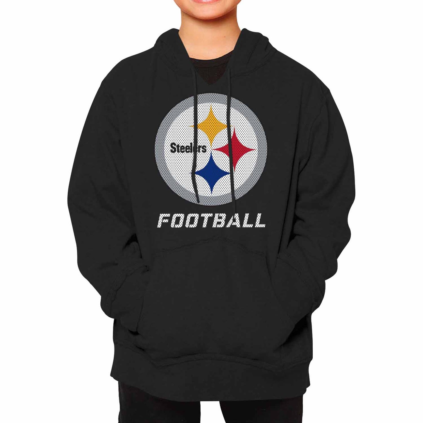 Pittsburgh Steelers NFL Youth Run City Hoodie- Kids Pro Football Pullover Sweatshirt Kids Clothes - Black