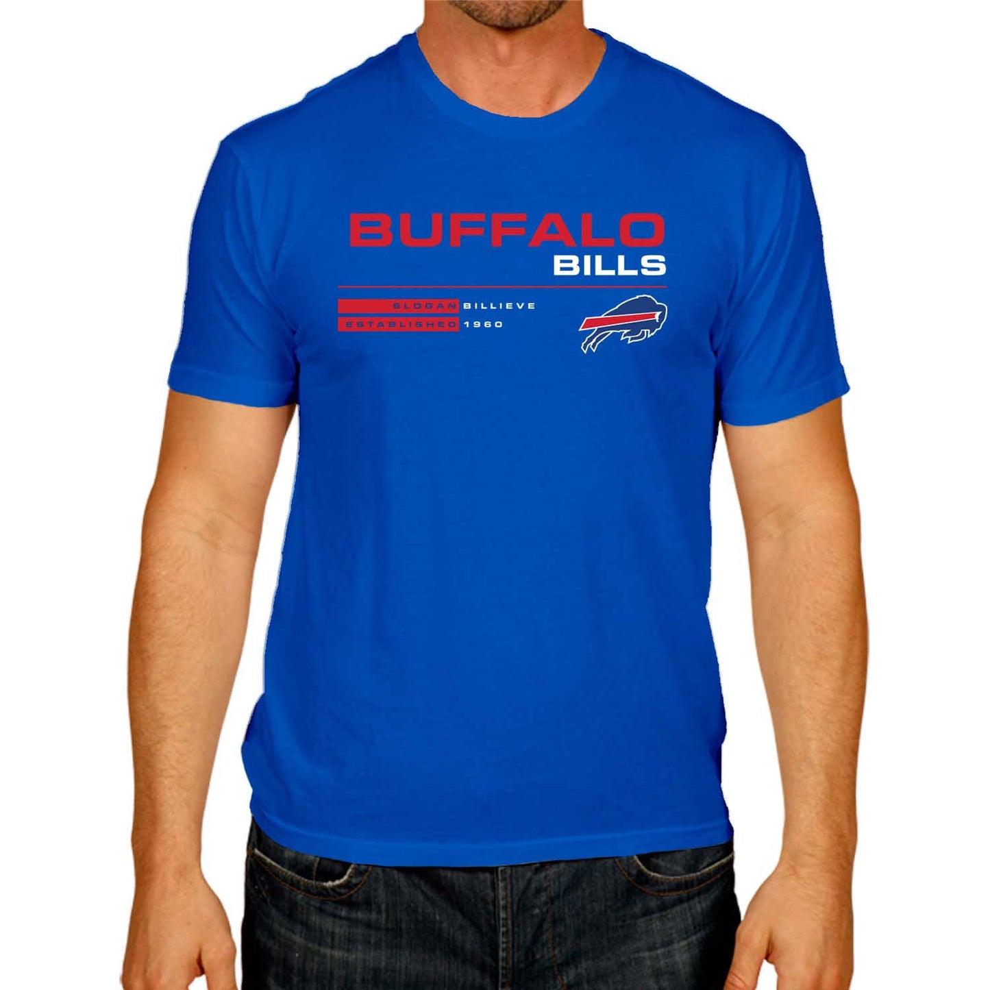 Buffalo Bills Adult NFL Speed Stat Sheet T-Shirt - Royal