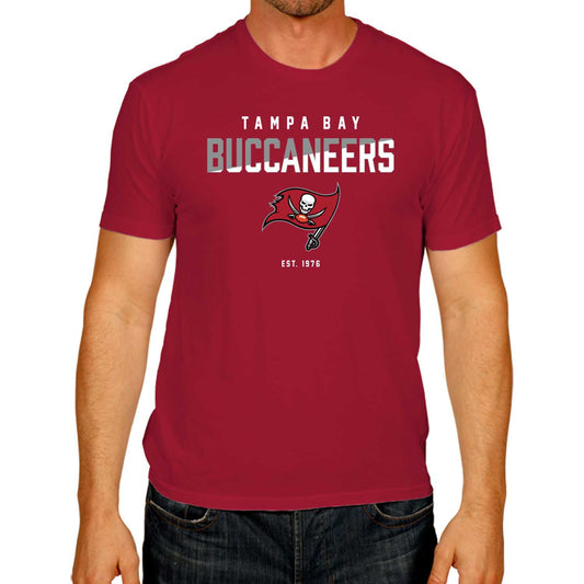 Tampa Bay Buccaneers Adult NFL Diagonal Fade Color Block T-Shirt - Cardinal
