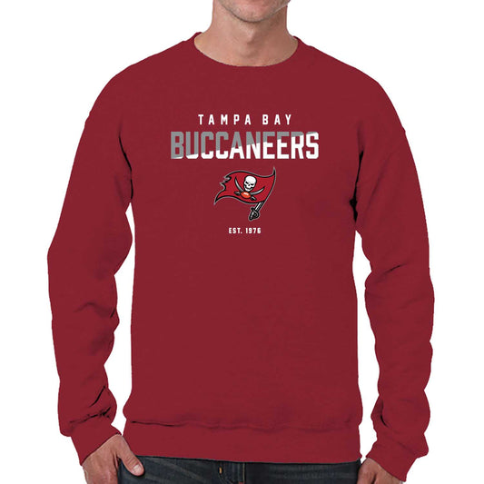 Tampa Bay Buccaneers Adult NFL Diagonal Fade Color Block Crewneck Sweatshirt - Cardinal