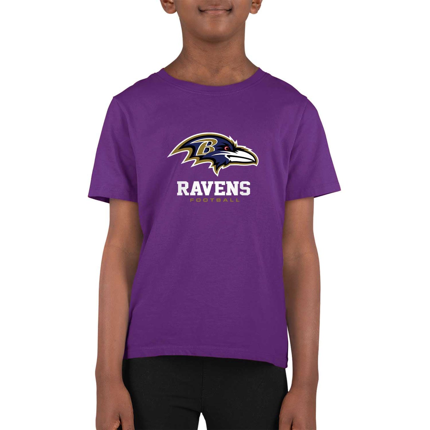 Baltimore Ravens Youth NFL Ultimate Fan Logo Short Sleeve T-Shirt - Purple