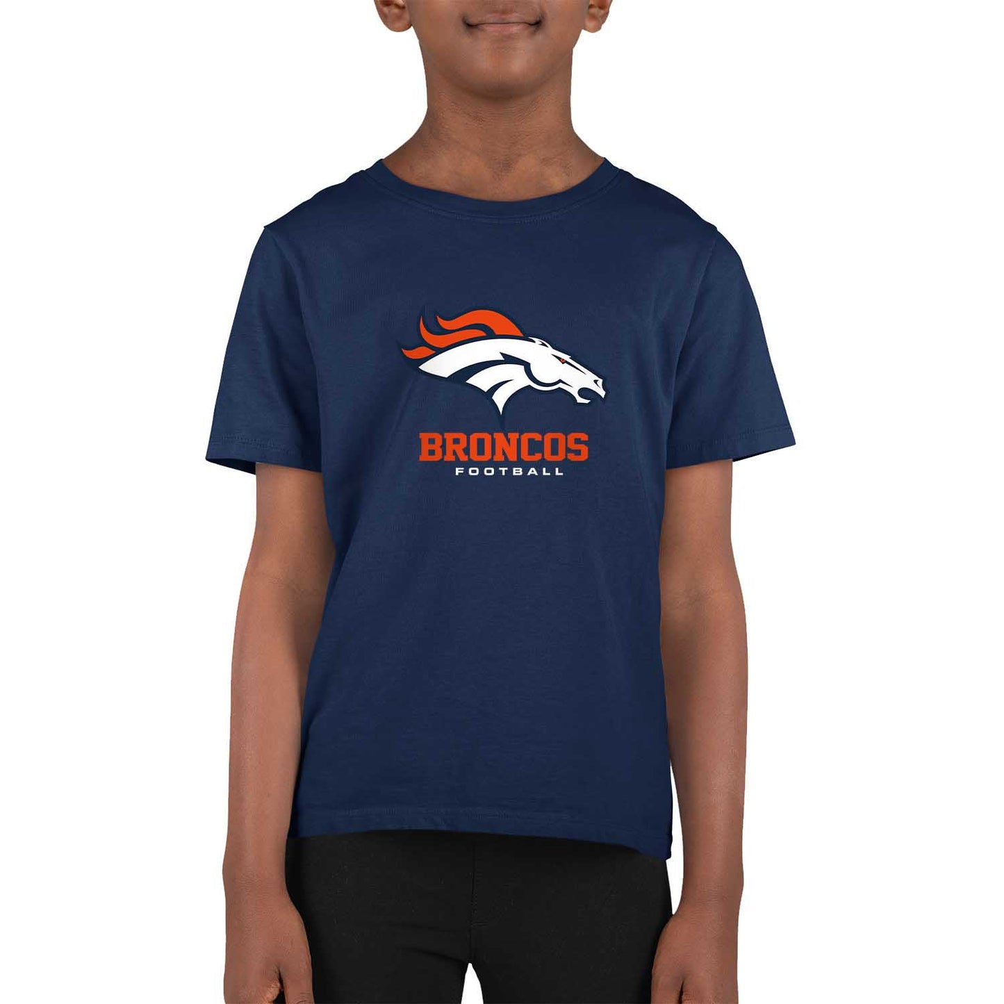 Denver Broncos Youth NFL Ultimate Fan Logo Short Sleeve T-Shirt - Navy