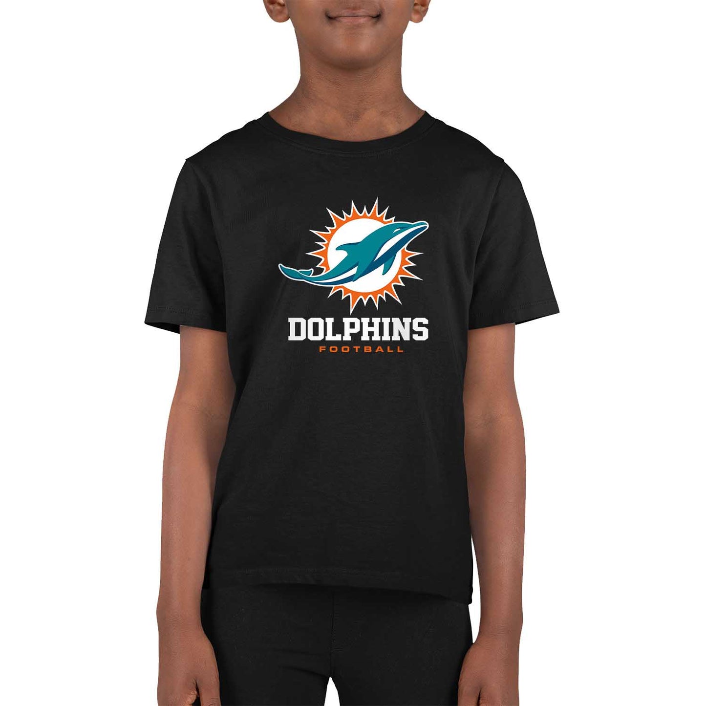 Miami Dolphins Youth NFL Ultimate Fan Logo Short Sleeve T-Shirt - Black