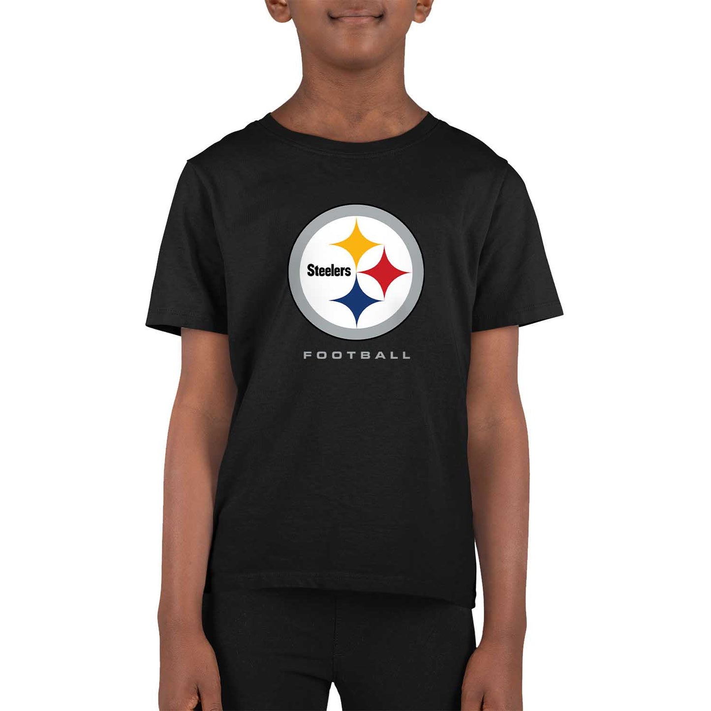 Pittsburgh Steelers Youth NFL Ultimate Fan Logo Short Sleeve T-Shirt - Black