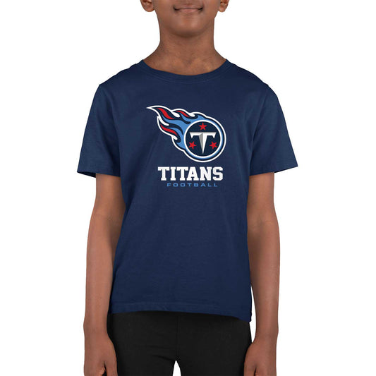 Tennessee Titans Youth NFL Ultimate Fan Logo Short Sleeve T-Shirt - Navy