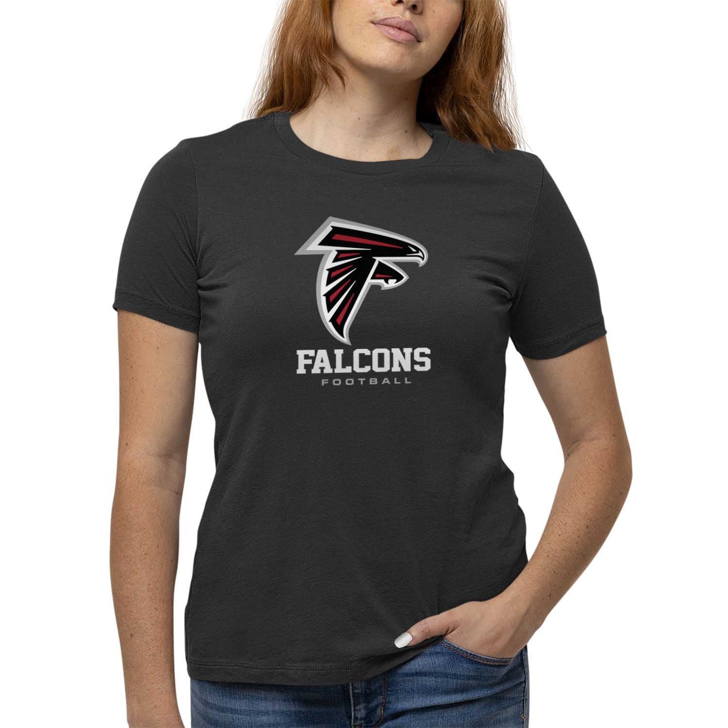 Atlanta Falcons Women's NFL Ultimate Fan Logo Short Sleeve T-Shirt - Black