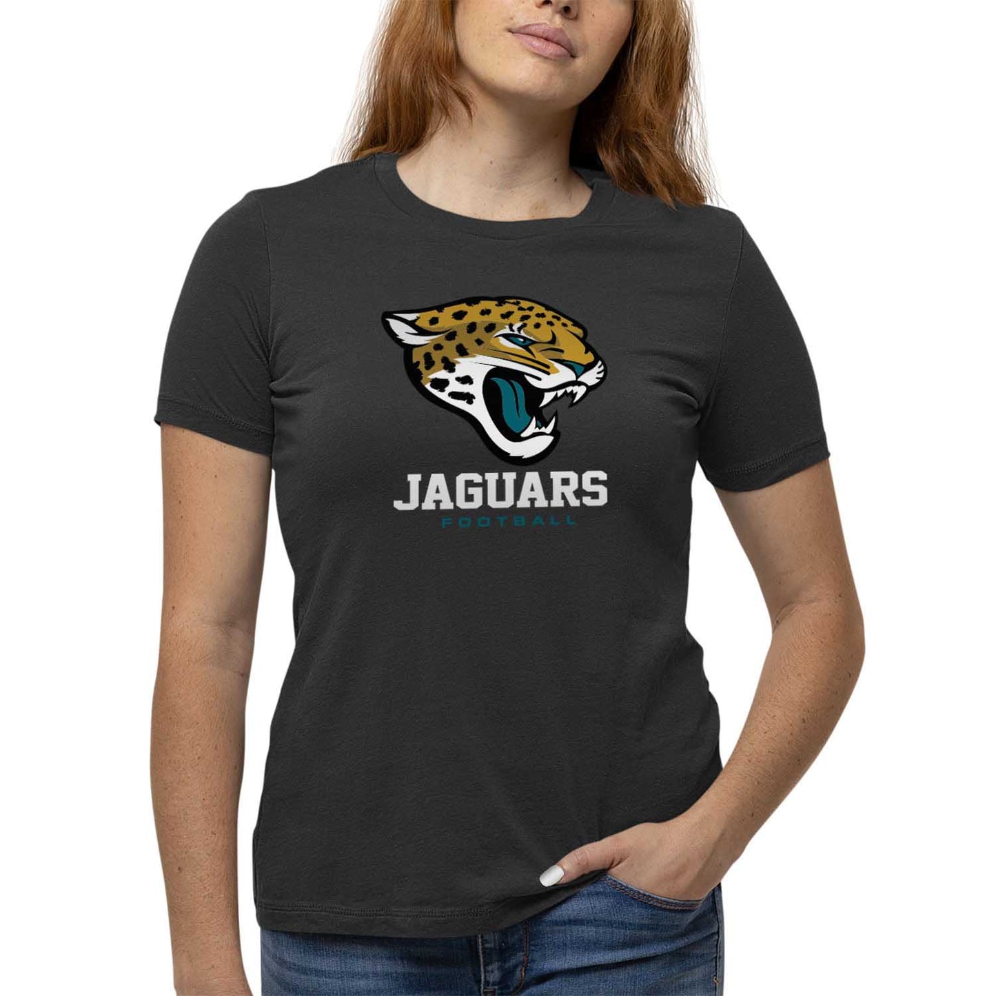 Jacksonville Jaguars Women's NFL Ultimate Fan Logo Short Sleeve T-Shirt - Black