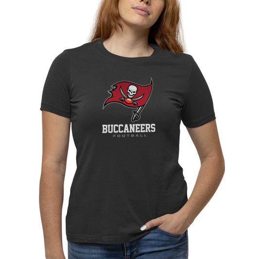 Tampa Bay Buccaneers Women's NFL Ultimate Fan Logo Short Sleeve T-Shirt - Black